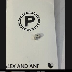 Alex and Ani sterling silver slider charm “P”.